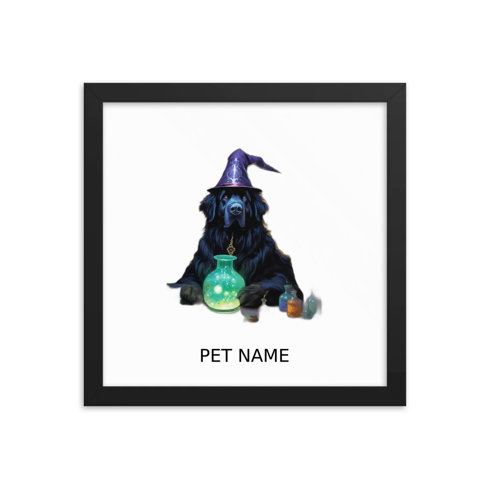 PugMug Custom Newfoundland Framed Print with Your Pet’s Name