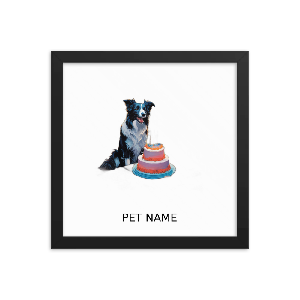 PugMug Custom Border Collie Framed Print with Your Pet’s Name