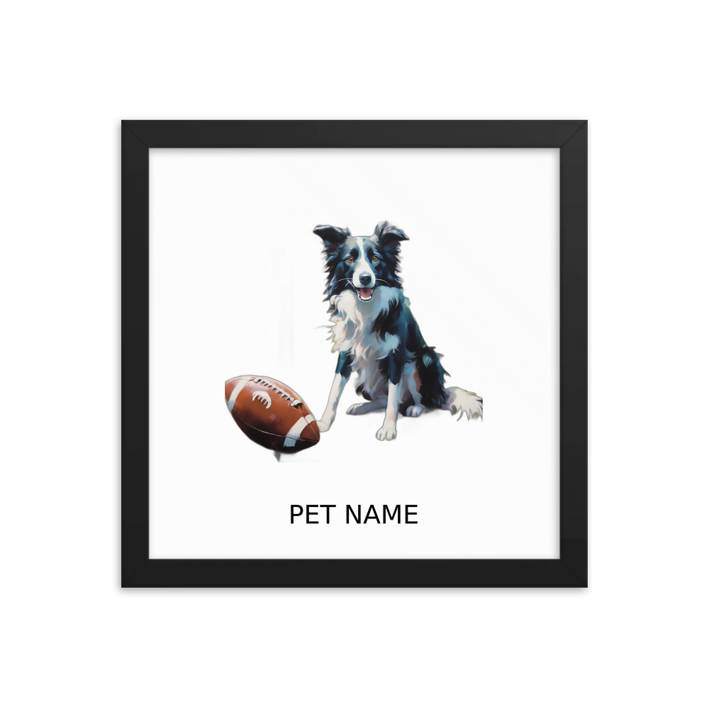 PugMug Custom Border Collie Framed Print with Your Pet’s Name