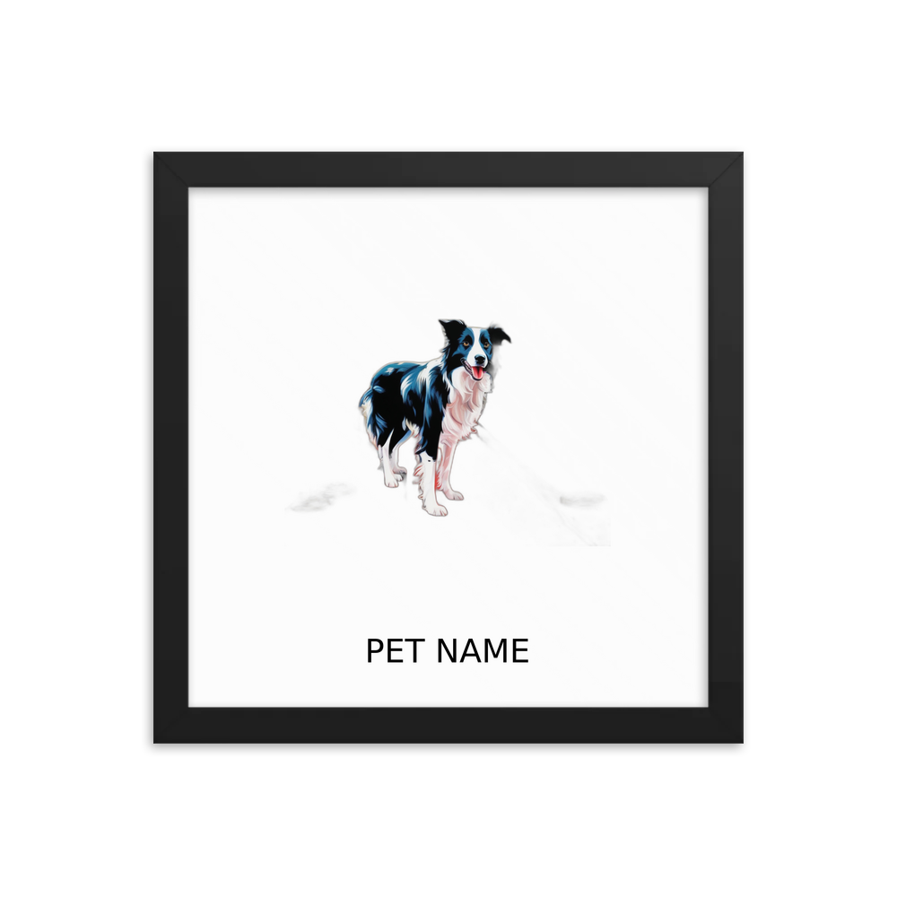 PugMug Custom Border Collie Framed Print with Your Pet’s Name