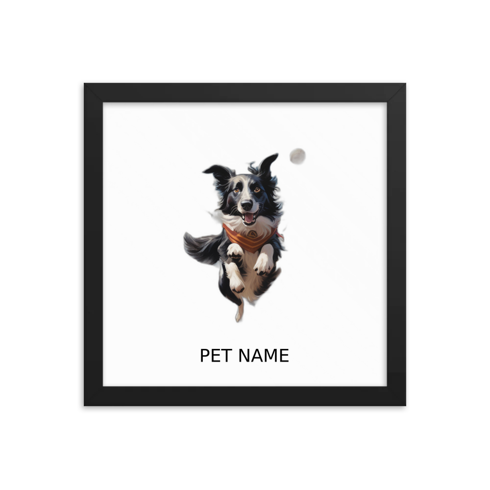 PugMug Custom Border Collie Framed Print with Your Pet’s Name