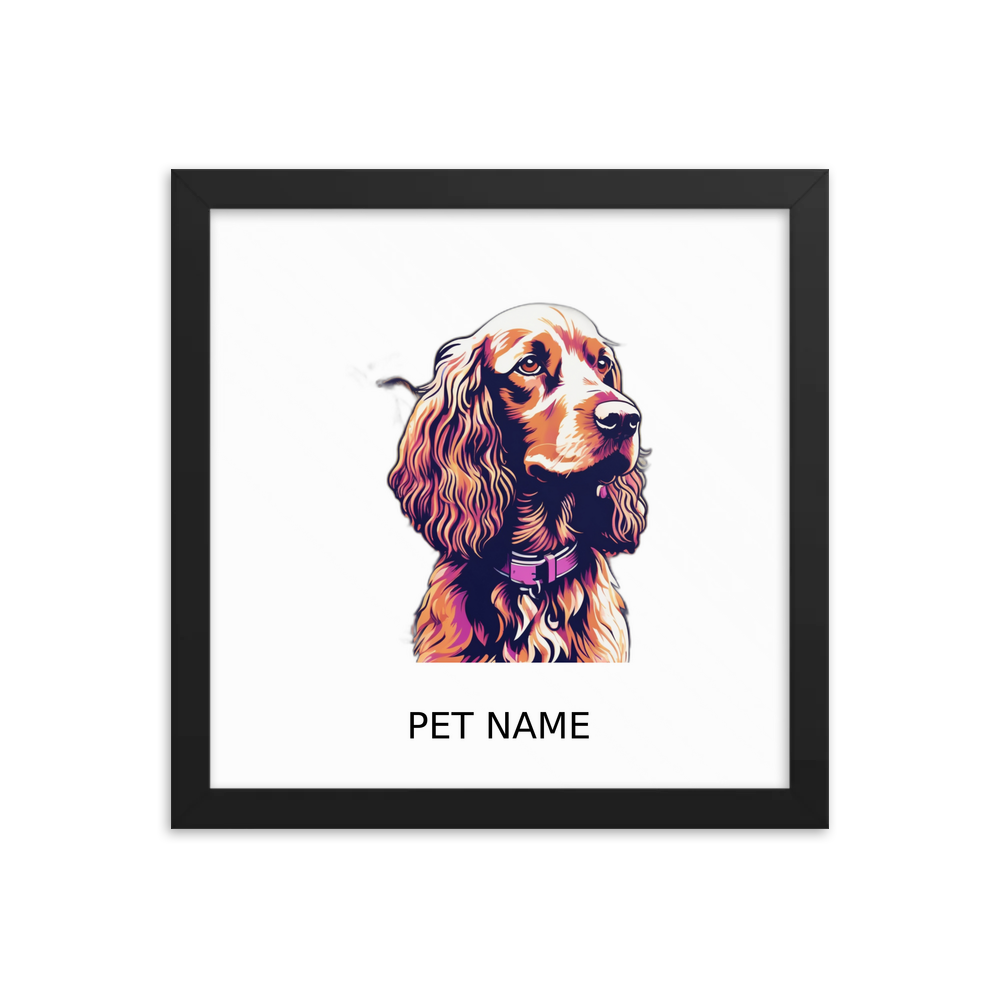 PugMug Custom Cocker Spaniel Framed Print with Your Pet’s Name