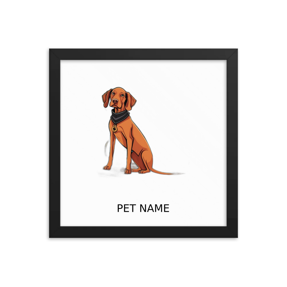 PugMug Custom Vizsla Framed Print with Your Pet’s Name