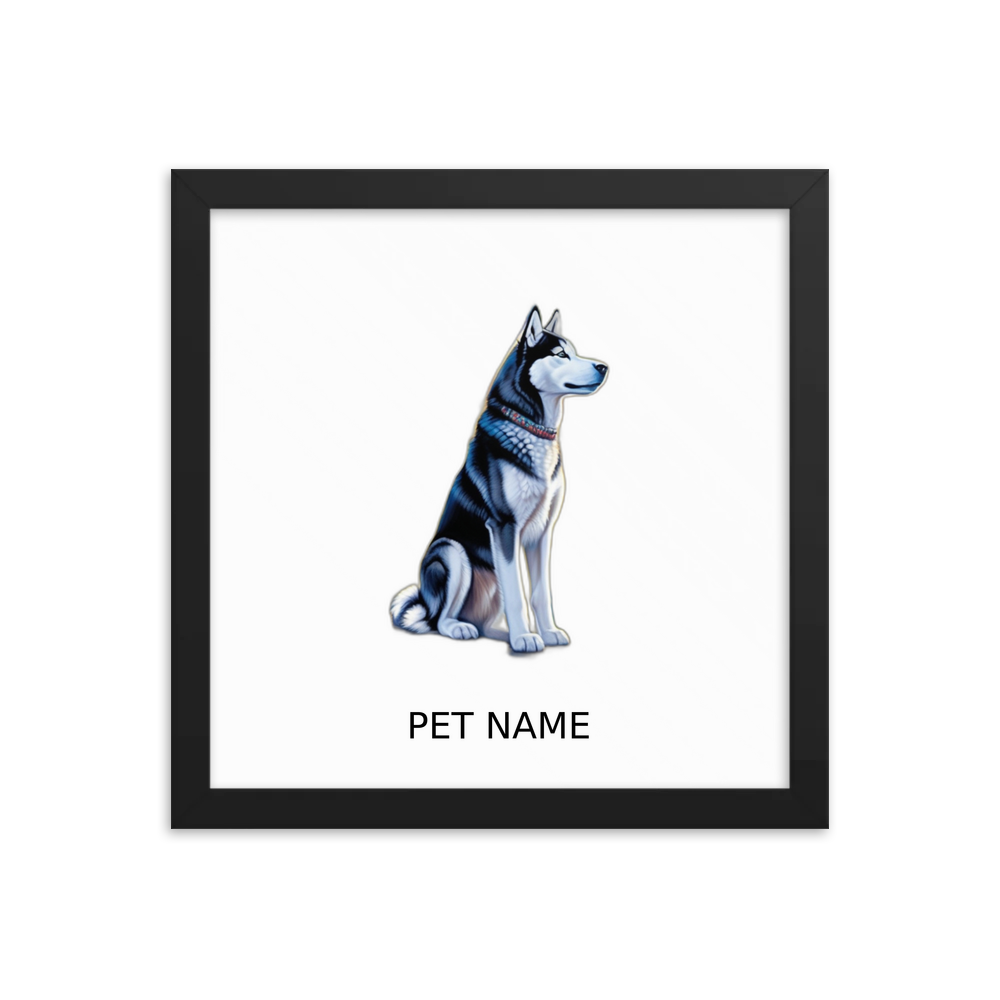 PugMug Custom Siberian Husky Framed Print with Your Pet’s Name