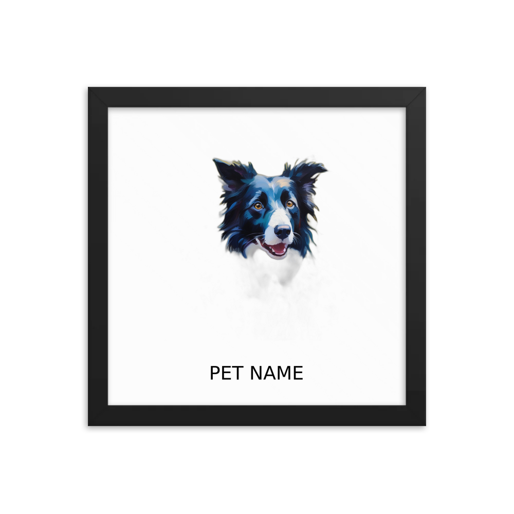 PugMug Custom Border Collie Framed Print with Your Pet’s Name