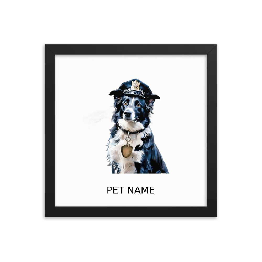 PugMug Custom Border Collie Framed Print with Your Pet’s Name