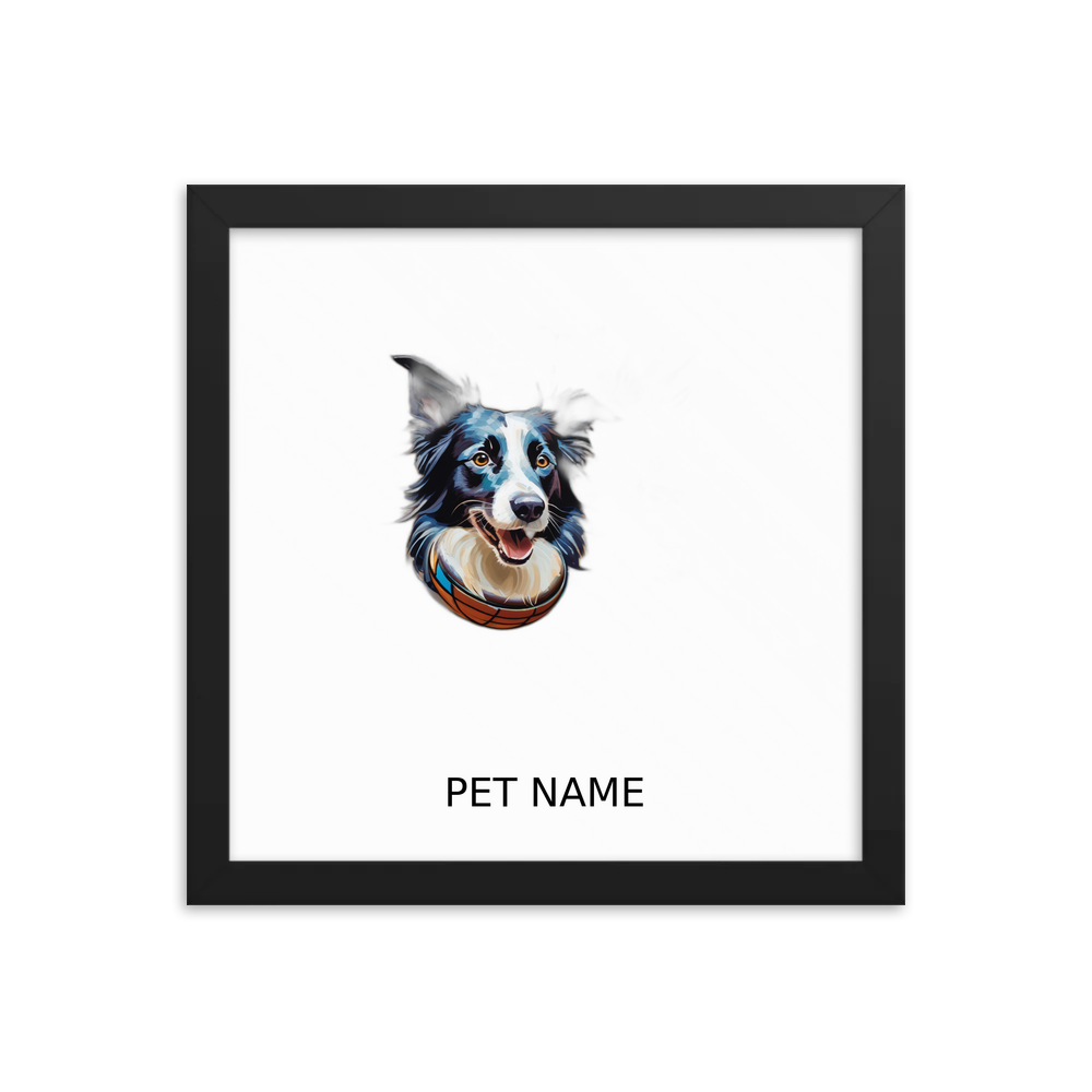 PugMug Custom Border Collie Framed Print with Your Pet’s Name