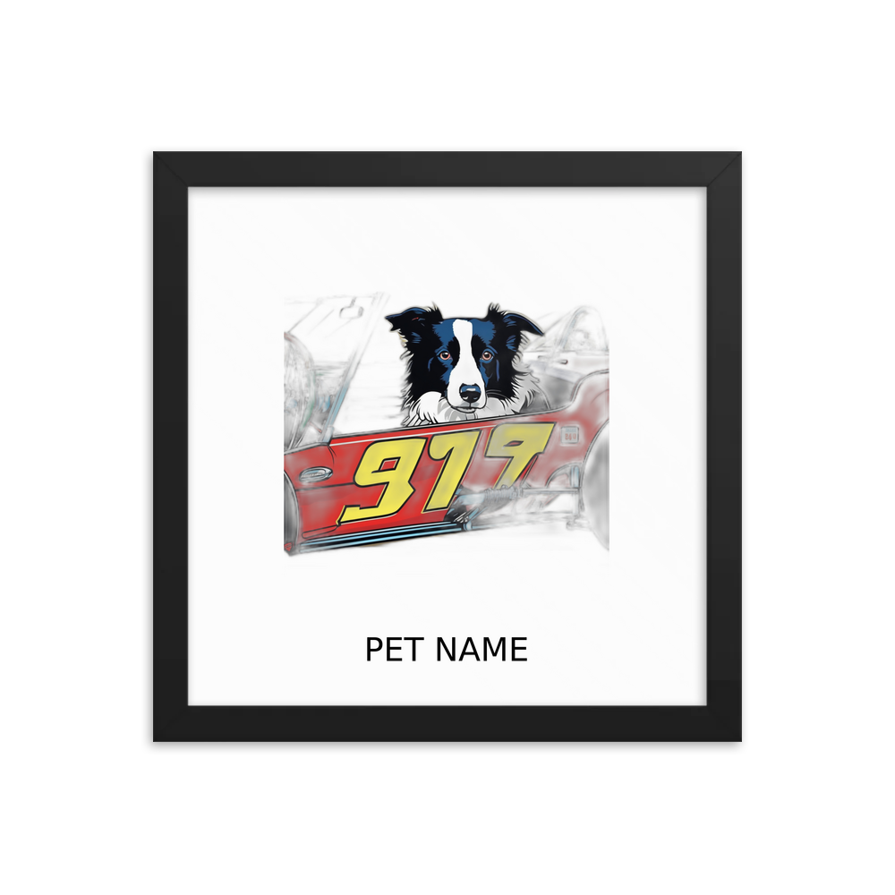 PugMug Custom Border Collie Framed Print with Your Pet’s Name