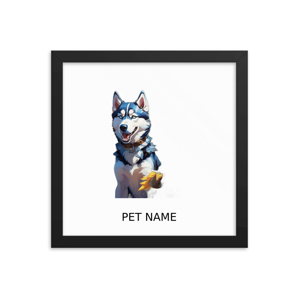 PugMug Custom Siberian Husky Framed Print with Your Pet’s Name