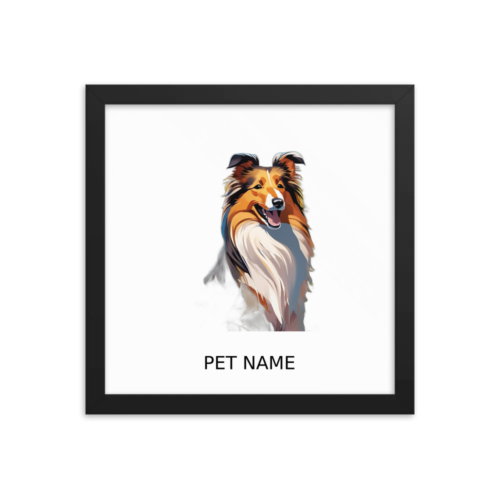 PugMug Custom Shetland Sheepdog Framed Print with Your Pet’s Name