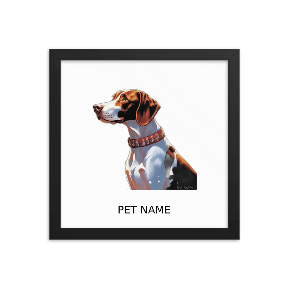 PugMug Custom Pointer Dog Framed Print with Your Pet’s Name