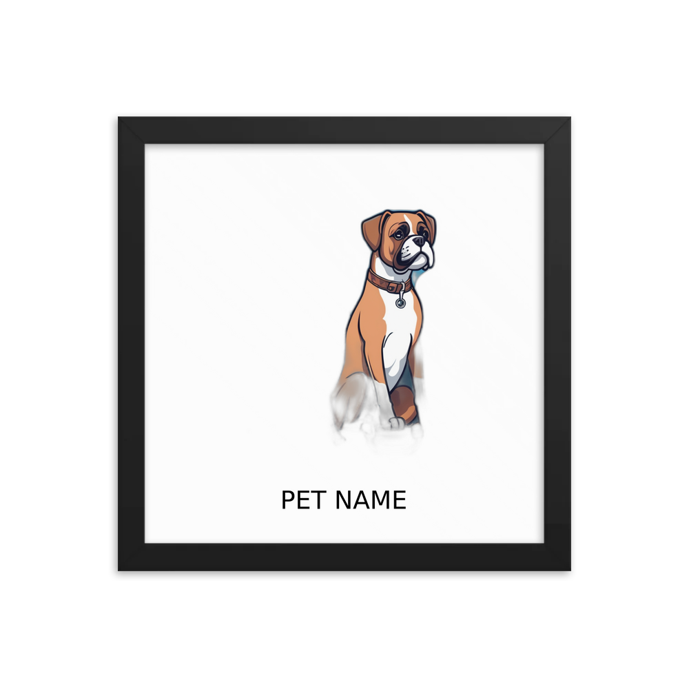 PugMug Custom Boxer Dog Framed Print with Your Pet’s Name