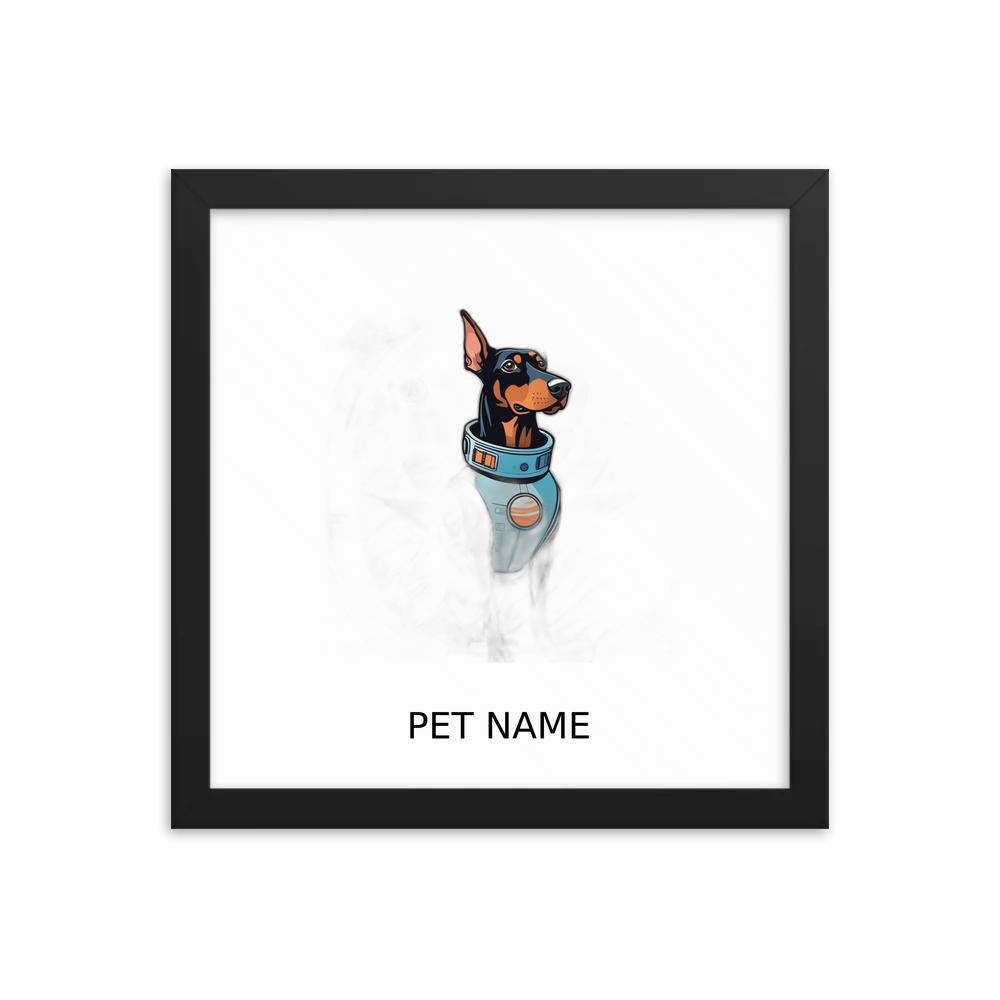 PugMug Custom Doberman Pinscher Framed Print with Your Pet’s Name