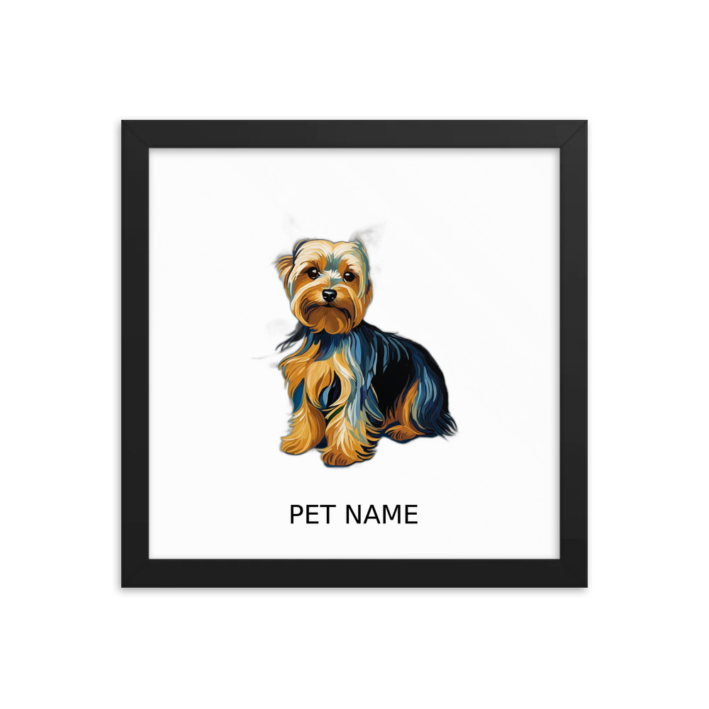 PugMug Custom Yorkshire Terrier Framed Print with Your Pet’s Name