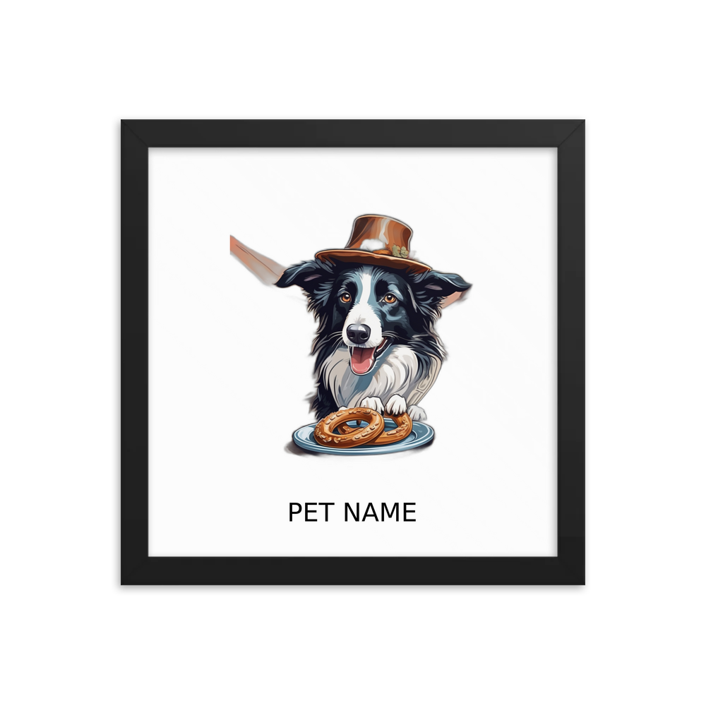 PugMug Custom Border Collie Framed Print with Your Pet’s Name