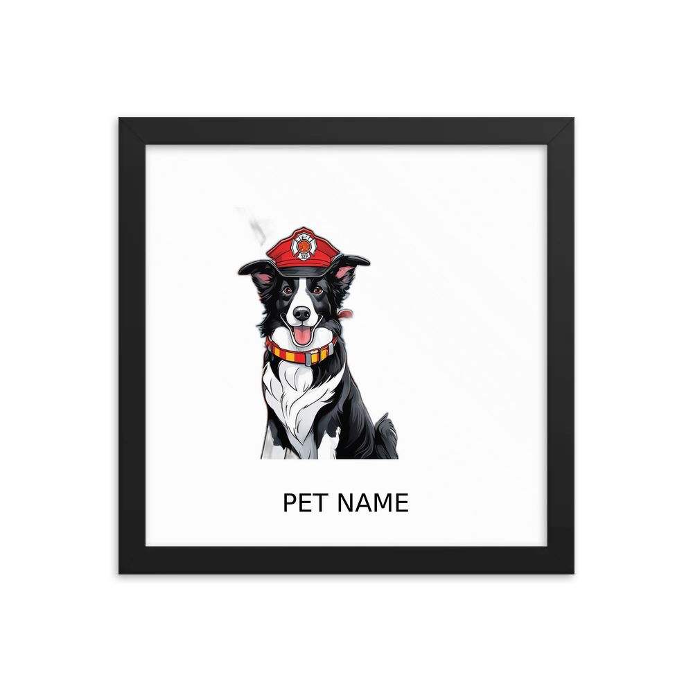 PugMug Custom Border Collie Framed Print with Your Pet’s Name