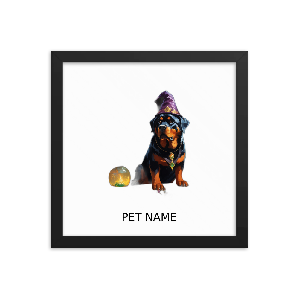 PugMug Custom Rottweiler Framed Print with Your Pet’s Name