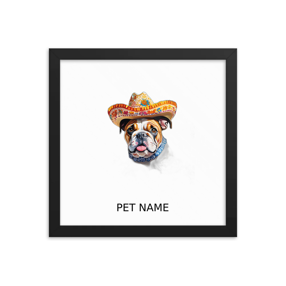PugMug Custom Bulldog Framed Print with Your Pet’s Name