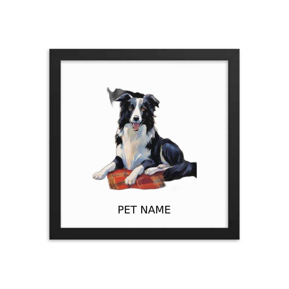 PugMug Custom Border Collie Framed Print with Your Pet’s Name