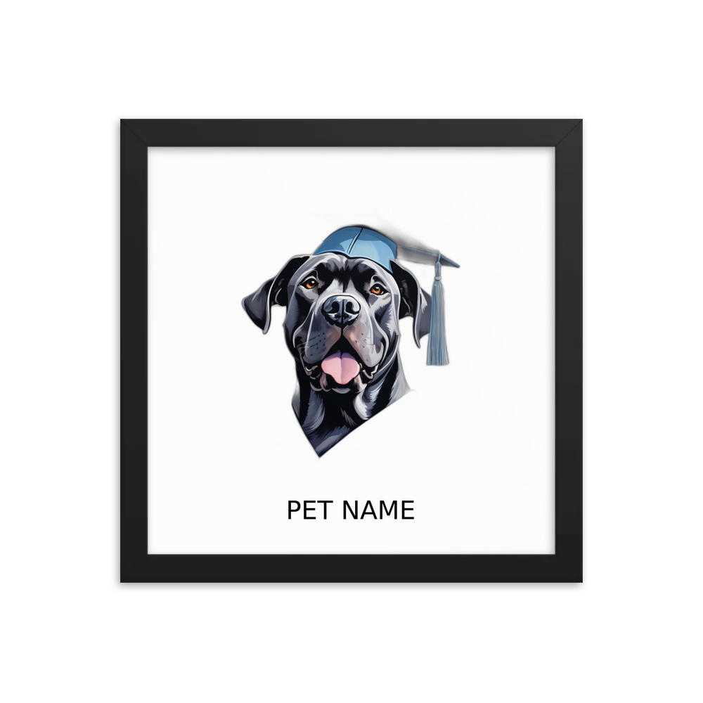PugMug Custom Cane Corso Framed Print with Your Pet’s Name