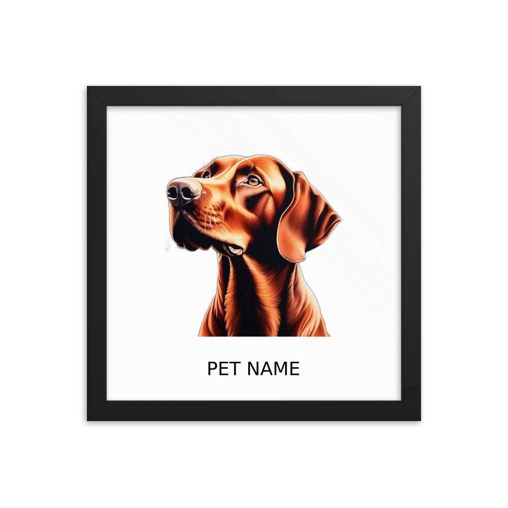 PugMug Custom Vizsla Framed Print with Your Pet’s Name