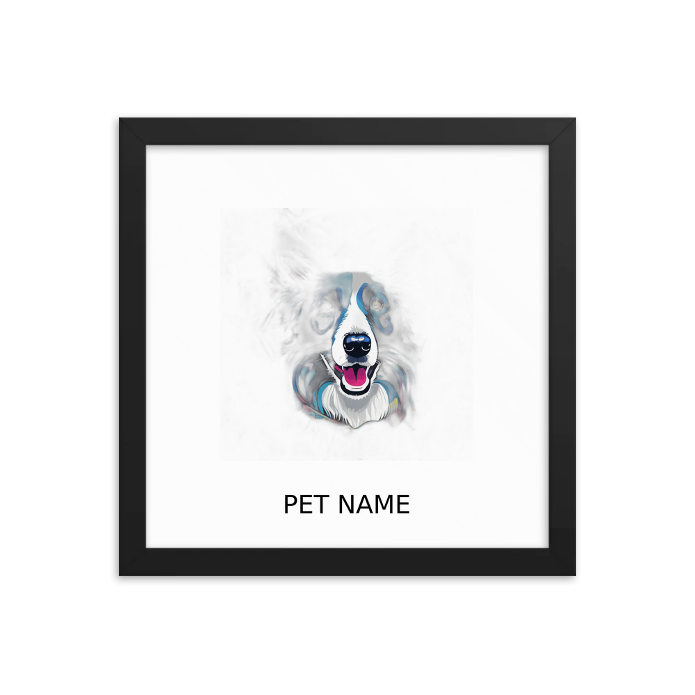 PugMug Custom Border Collie Framed Print with Your Pet’s Name