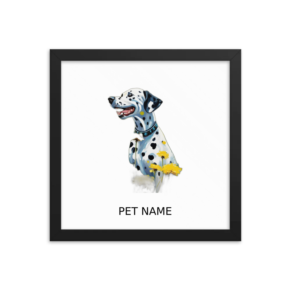 PugMug Custom Dalmatian Framed Print with Your Pet’s Name