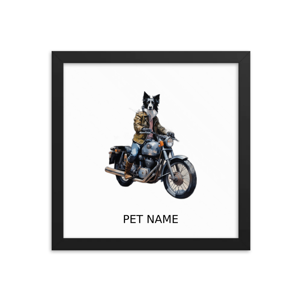 PugMug Custom Border Collie Framed Print with Your Pet’s Name