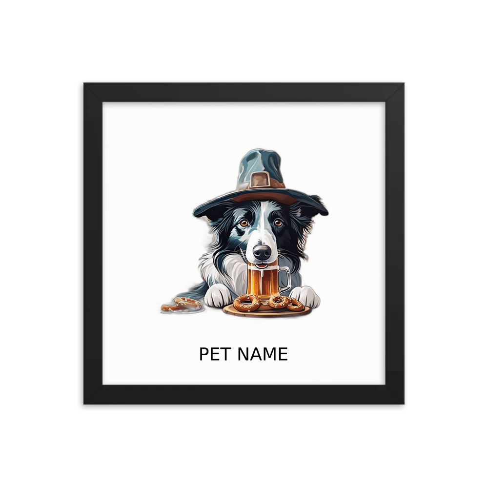 PugMug Custom Border Collie Framed Print with Your Pet’s Name