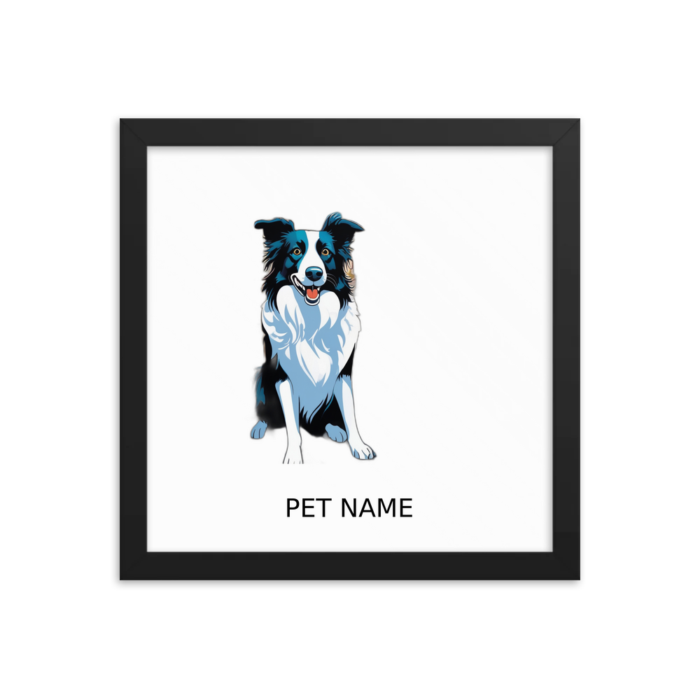 PugMug Custom Border Collie Framed Print with Your Pet’s Name