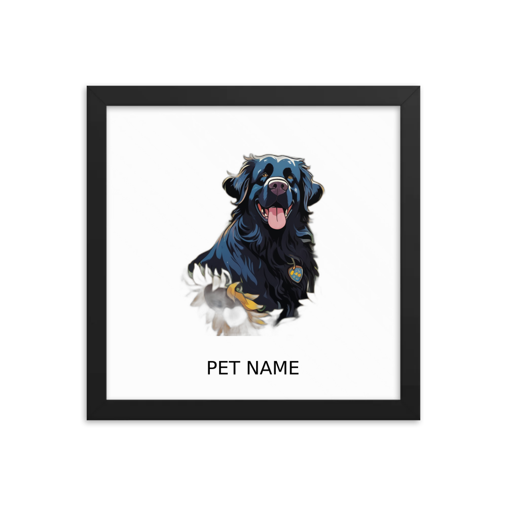 PugMug Custom Newfoundland Framed Print with Your Pet’s Name