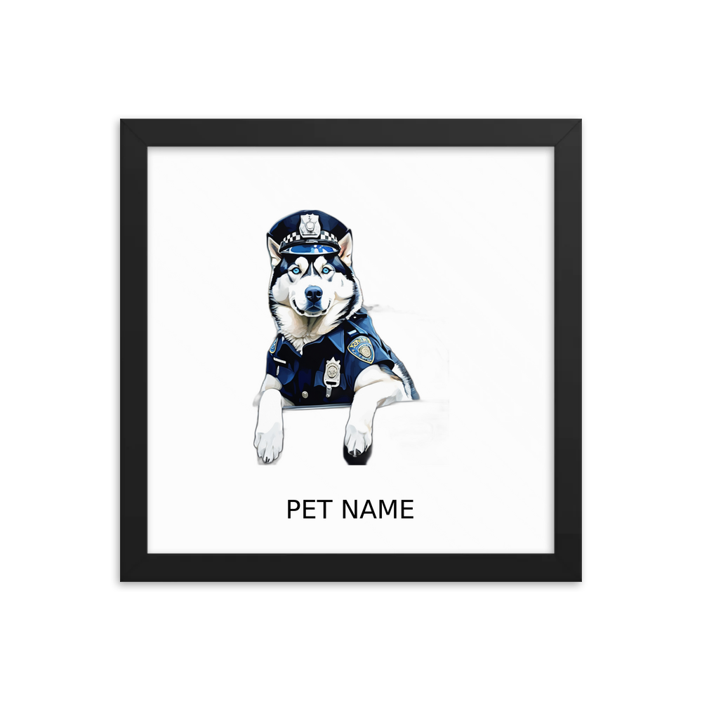 PugMug Custom Siberian Husky Framed Print with Your Pet’s Name