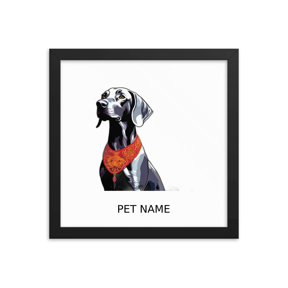PugMug Custom Weimaraner Framed Print with Your Pet’s Name