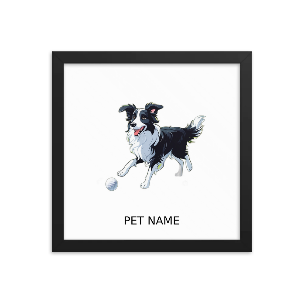 PugMug Custom Border Collie Framed Print with Your Pet’s Name