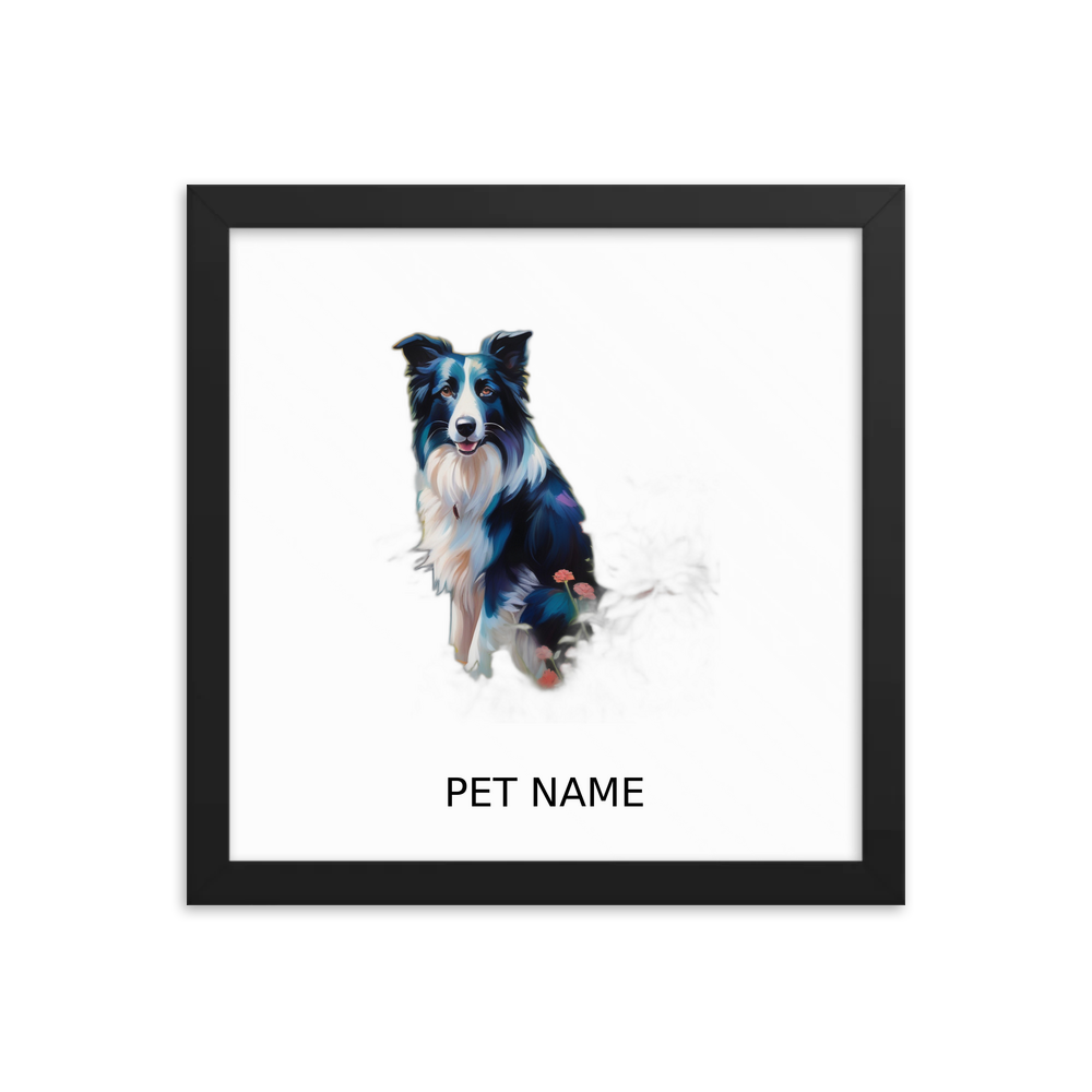 PugMug Custom Border Collie Framed Print with Your Pet’s Name