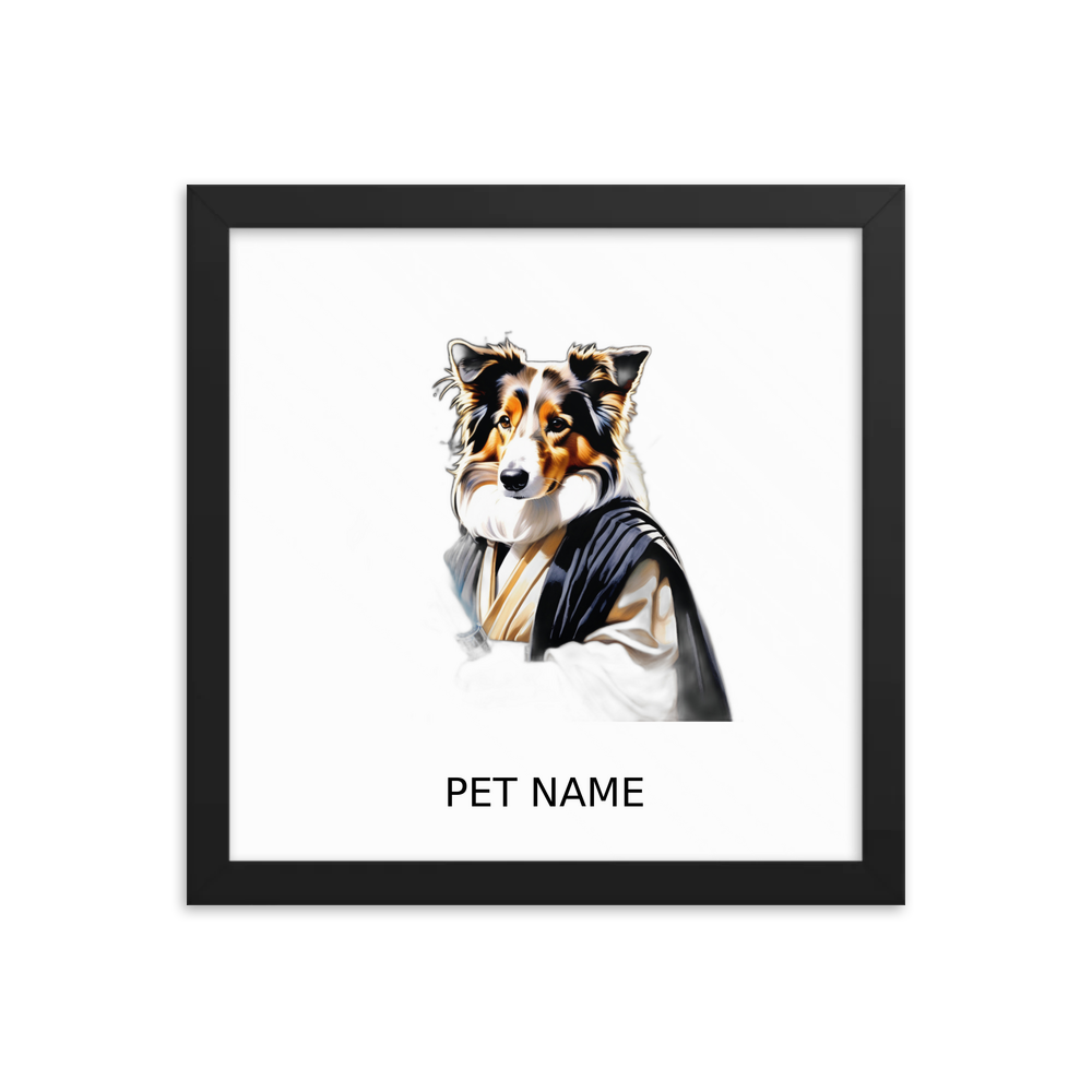 PugMug Custom Collie Framed Print with Your Pet’s Name