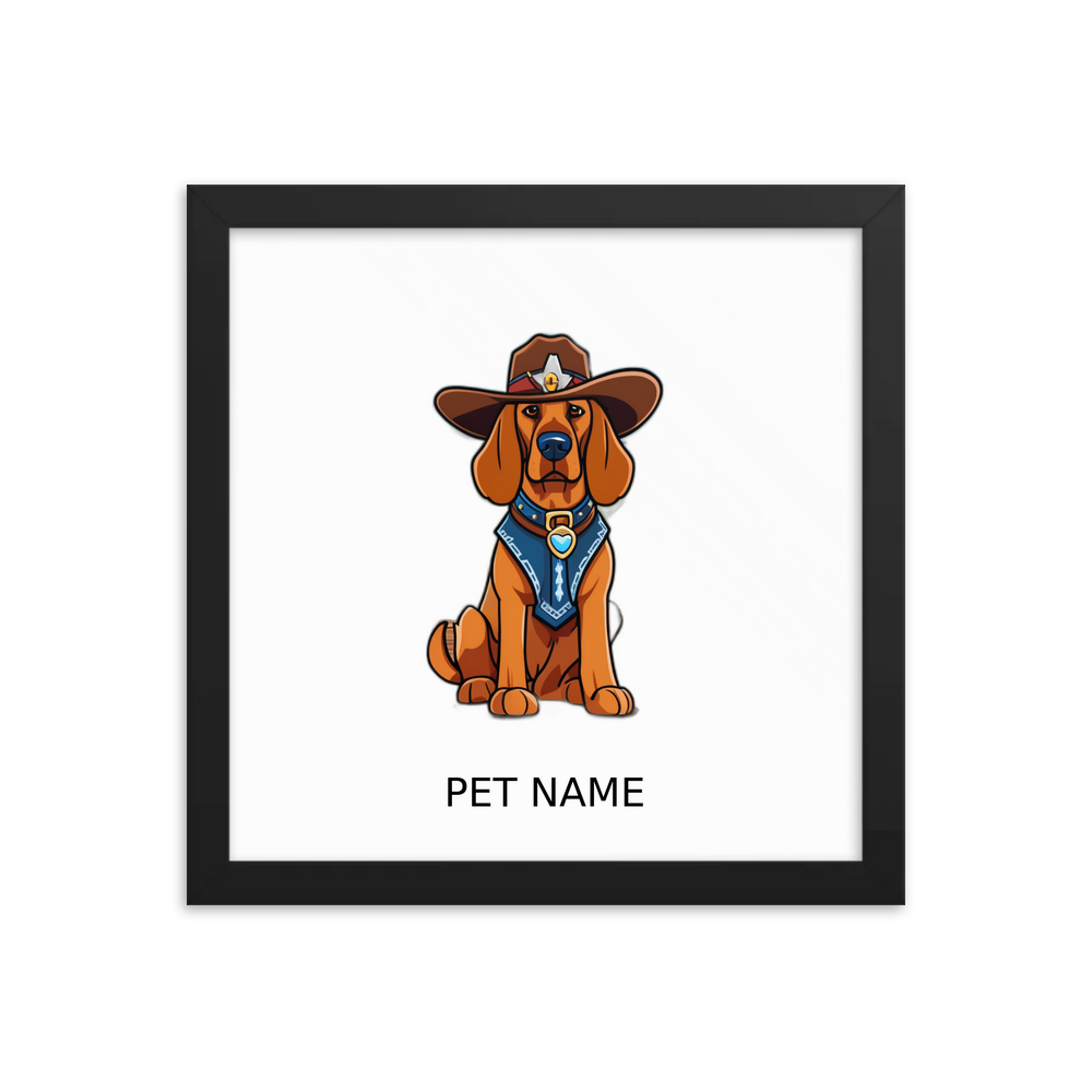 PugMug Custom Bloodhound Framed Print with Your Pet’s Name
