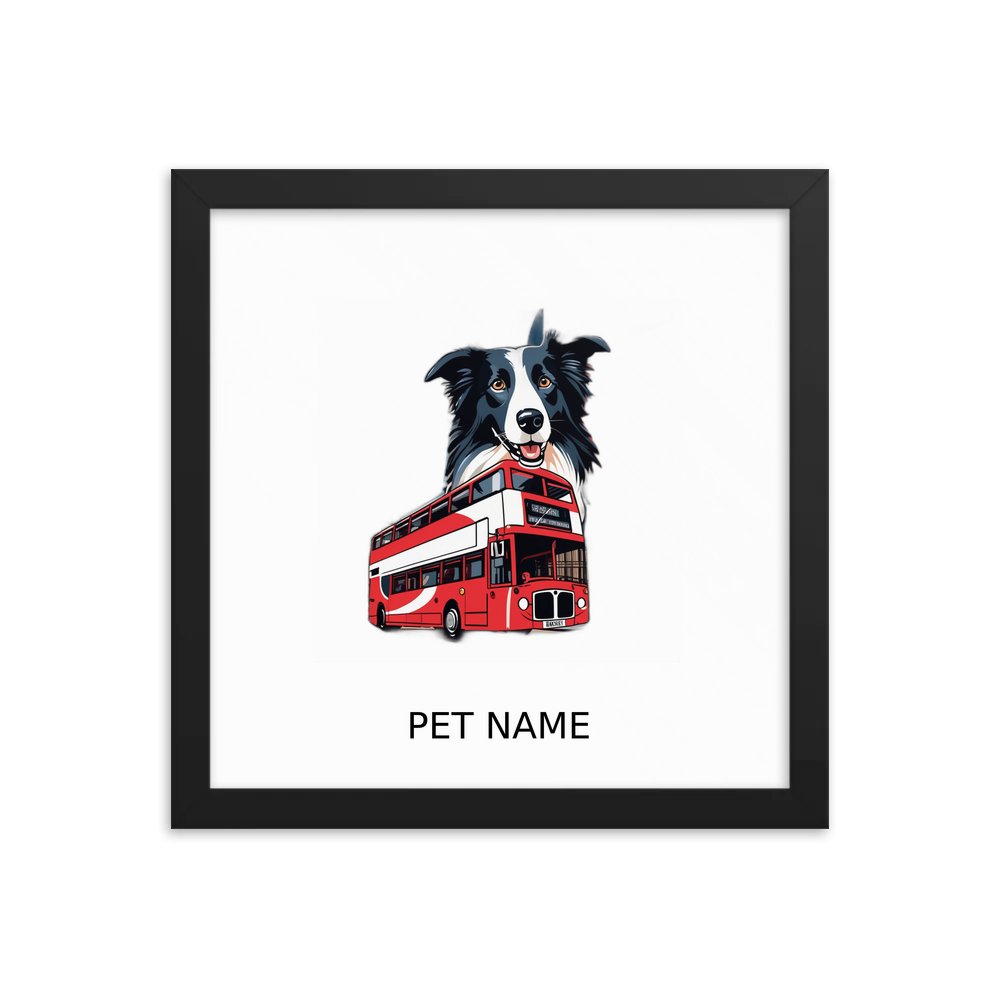 PugMug Custom Border Collie Framed Print with Your Pet’s Name