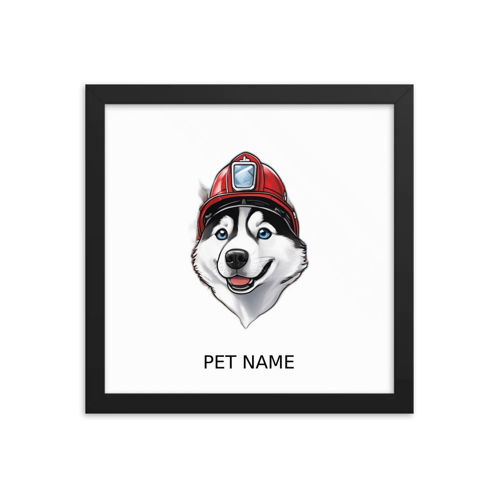 PugMug Custom Siberian Husky Framed Print with Your Pet’s Name