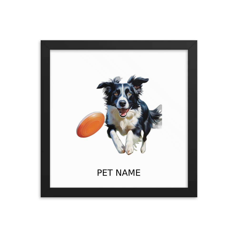 PugMug Custom Border Collie Framed Print with Your Pet’s Name