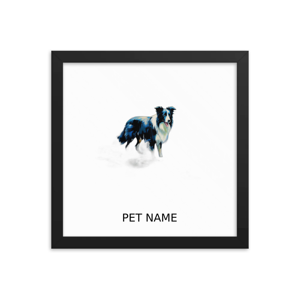 PugMug Custom Border Collie Framed Print with Your Pet’s Name