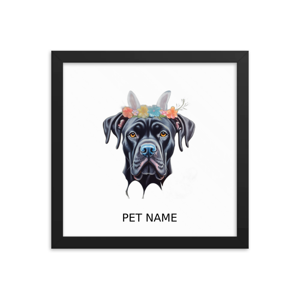 PugMug Custom Cane Corso Framed Print with Your Pet’s Name