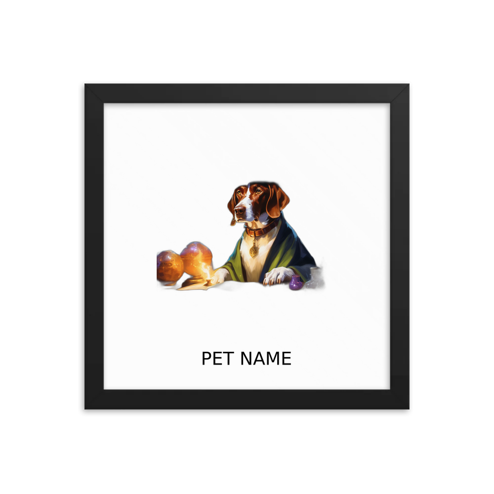 PugMug Custom Pointer Dog Framed Print with Your Pet’s Name