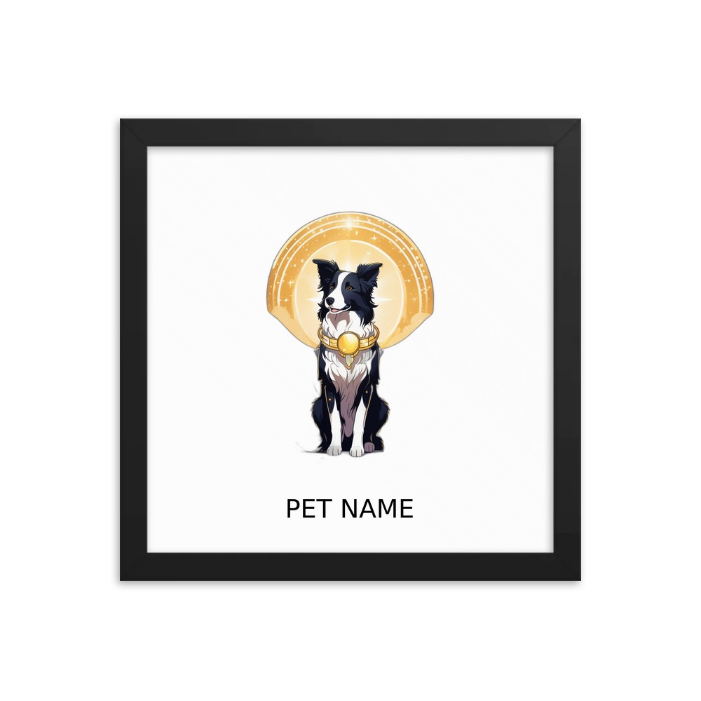 PugMug Custom Border Collie Framed Print with Your Pet’s Name
