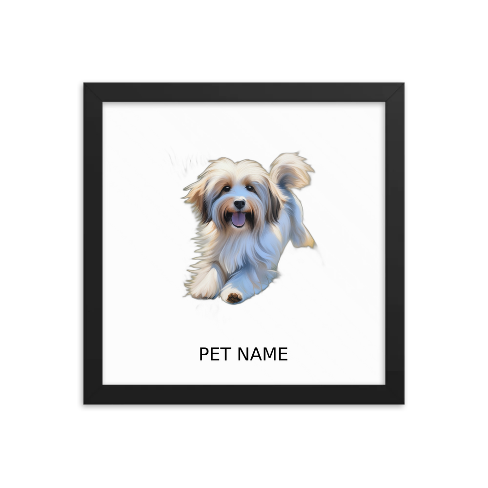 PugMug Custom Tan Havanese Dog Framed Print with Your Pet’s Name