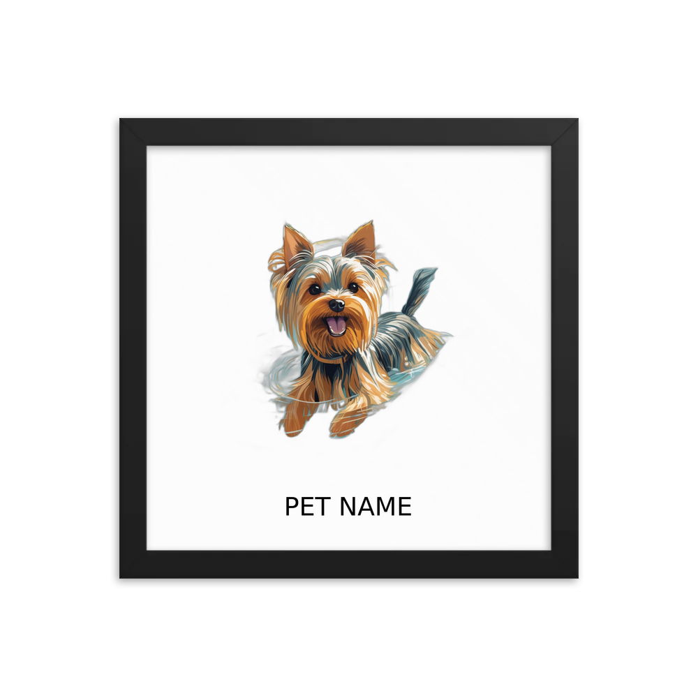 PugMug Custom Yorkshire Terrier Framed Print with Your Pet’s Name
