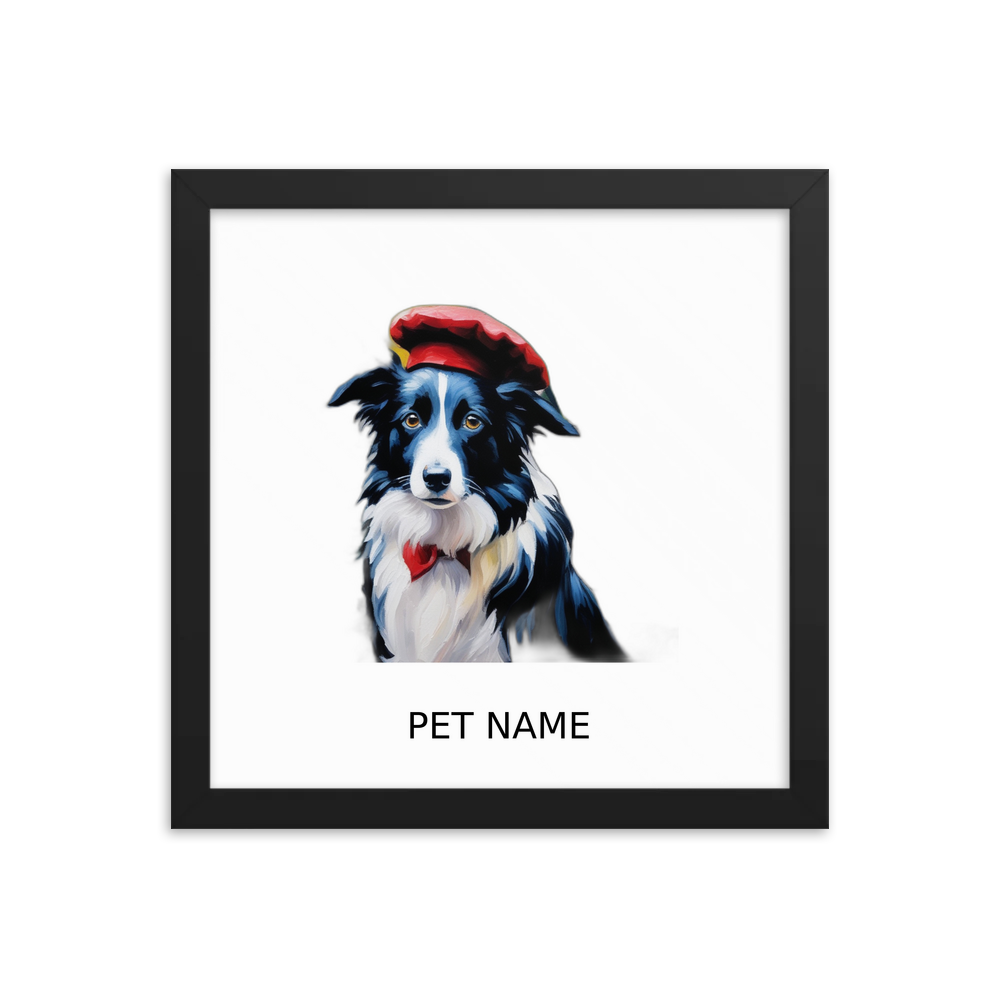 PugMug Custom Border Collie Framed Print with Your Pet’s Name