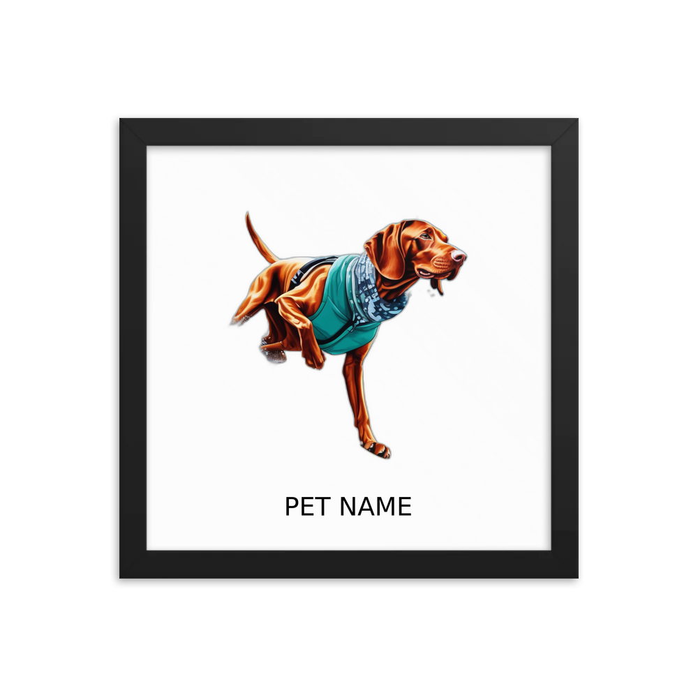 PugMug Custom Vizsla Framed Print with Your Pet’s Name