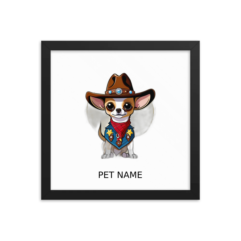 PugMug Custom Chihuahua Framed Print with Your Pet’s Name
