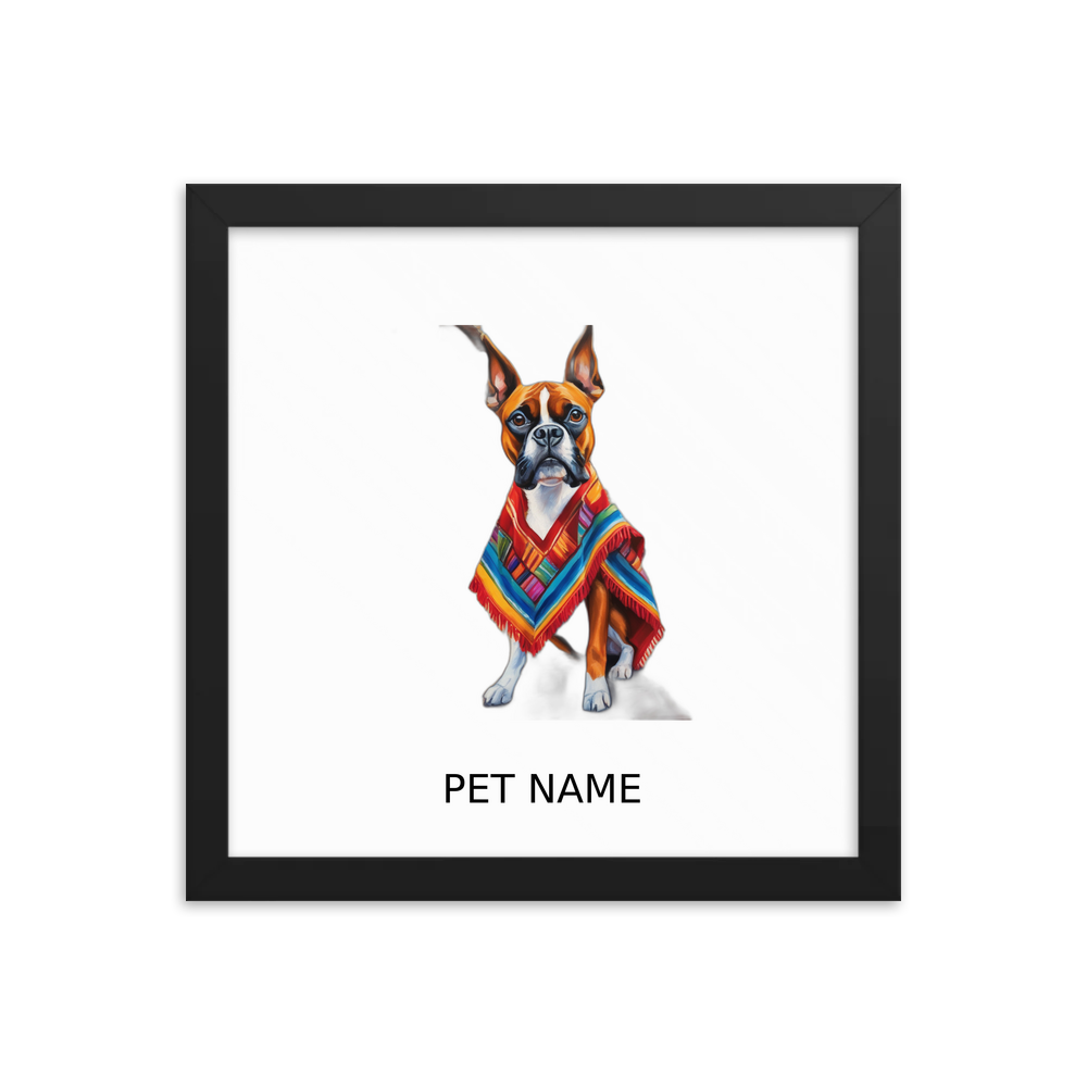 PugMug Custom Boxer Dog Framed Print with Your Pet’s Name